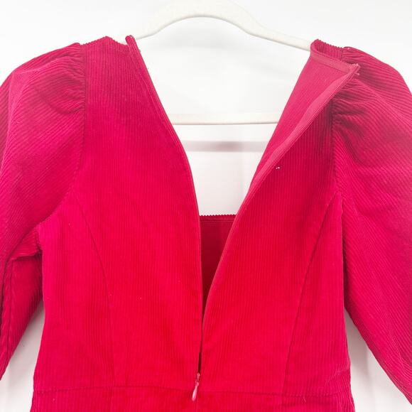 NWT Asos Design Womens Party Going Out Corduroy Puff Sleeve Corset Mini Dress 2P - Picture 8 of 9